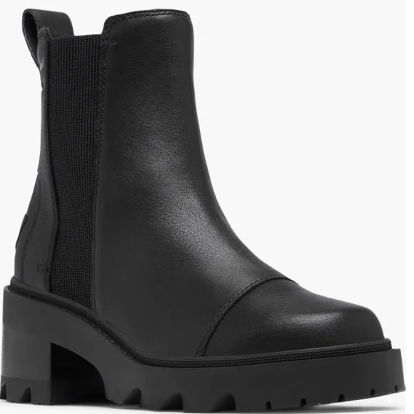 Sorel NEW NWT Womens Black Leather Chelsea Joan Now Boots Booties Waterproof - Picture 2 of 8